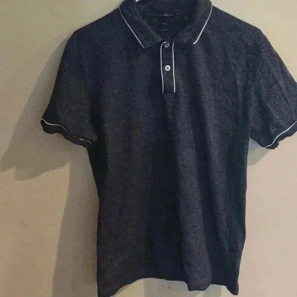 Hugo Boss Mens Large short sleeve slim fit Navy/white polo